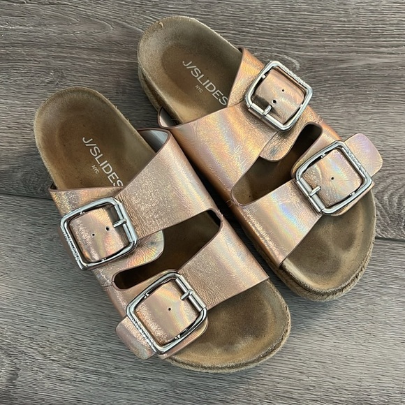 J/SLIDES
Leighton rose gold Leather Slides size 7 - Picture 2 of 7